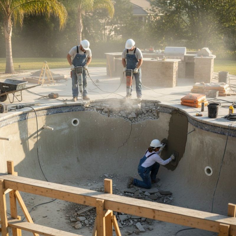 Local Concrete Pool Crack Repair pros at work